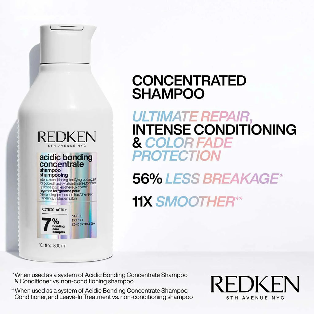 Shampoo Redken Acidic Bonding Concentrate para reparar, fortalecer y proteger el cabello dañado