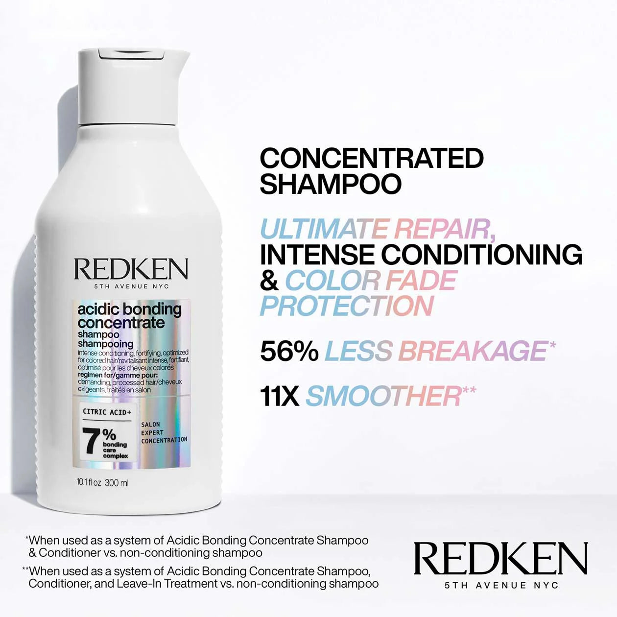 Shampoo Redken Acidic Bonding Concentrate para reparar, fortalecer y proteger el cabello dañado
