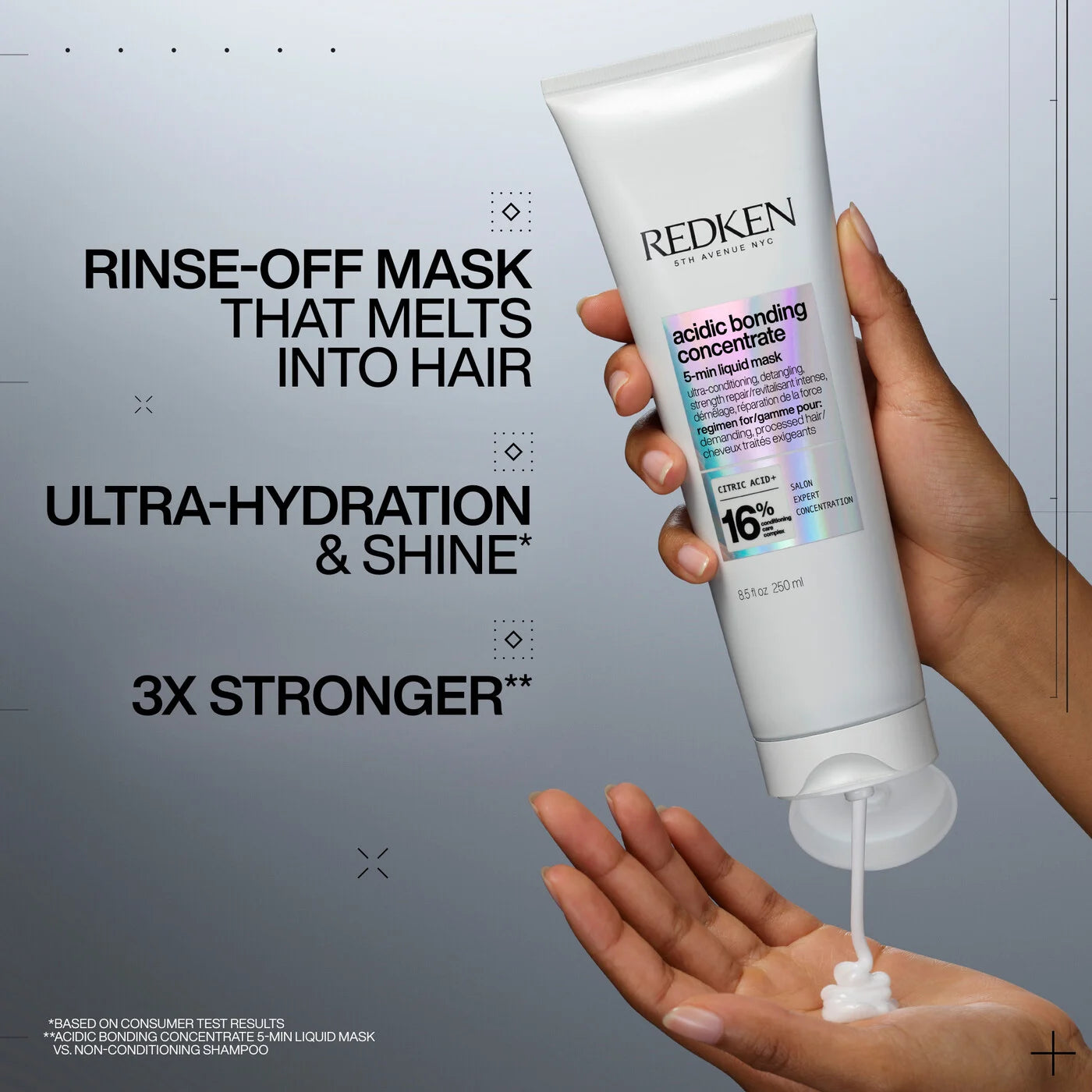 Consejo de uso de la mascarilla Redken Acidic Bonding Concentrate de 5 minutos para reparar y fortalecer el cabello