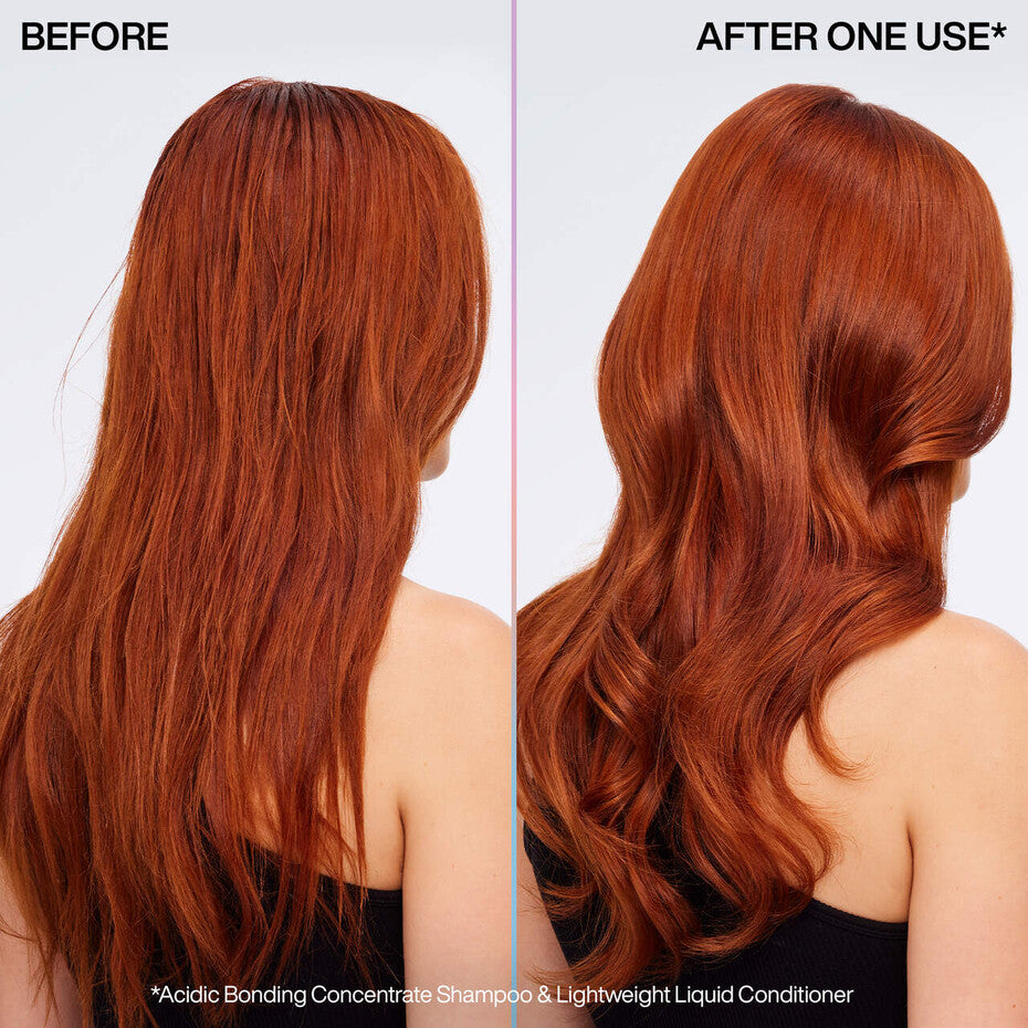 Consejo de uso del acondicionador líquido ligero Redken Acidic Bonding Concentrate para reparar y fortalecer el cabello dañado