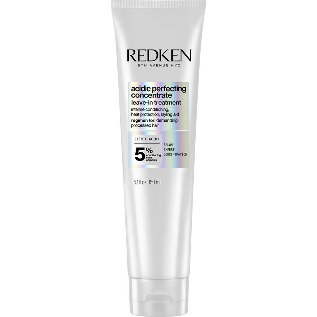 Tratamiento sin enjuague Redken Acidic Perfecting Concentrate con ácido cítrico como ingrediente activo para reparar y proteger el cabello