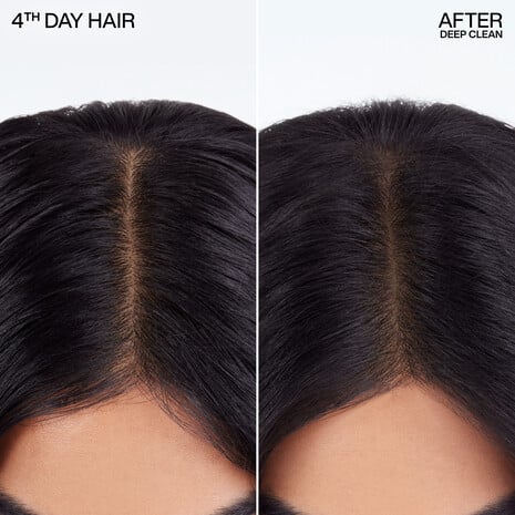 Aplicación del shampoo Redken Deep Clean en el cabello de Indira