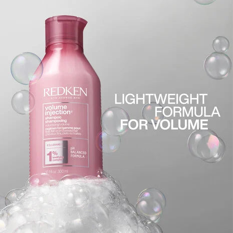 Redken Hair Care Volume Injection Volumizing Shampoo para limpiar, dar volumen y cuerpo al cabello fino