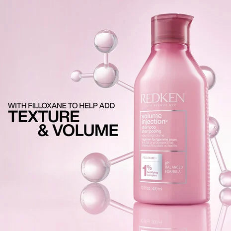 Redken Hair Care Volume Injection Volumizing Shampoo para limpiar, dar volumen y cuerpo al cabello fino