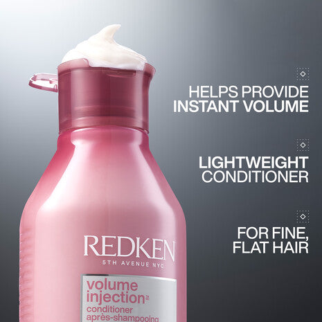 Redken Hair Care Volume Injection Volumizing Conditioner para dar volumen, suavidad y cuerpo al cabello fino