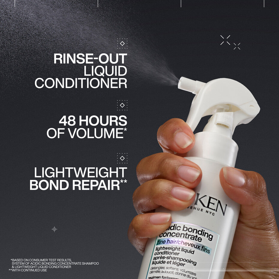 Consejo de uso del acondicionador líquido ligero Redken Acidic Bonding Concentrate para reparar y fortalecer el cabello dañado

