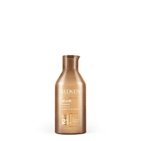 Shampoo Redken All Soft con aceite de argán para suavizar e hidratar el cabello seco
