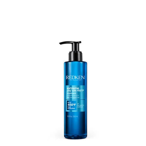 Tratamiento sin enjuague Redken Extreme Play Safe 3 en 1 con protección térmica y proteínas para fortalecer y reparar el cabello dañado