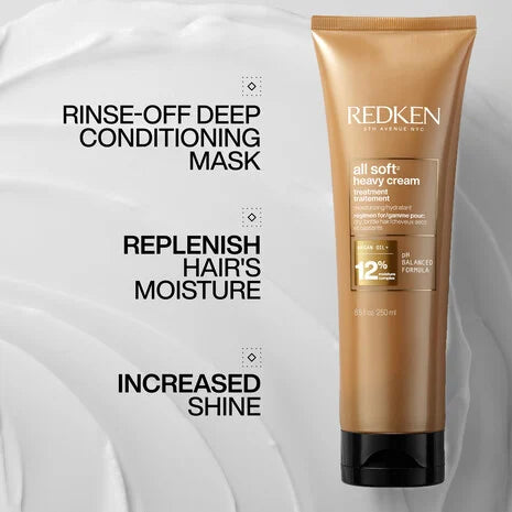 Mascarilla Redken All Soft Heavy Cream tratamiento intensivo para hidratar y suavizar el cabello seco