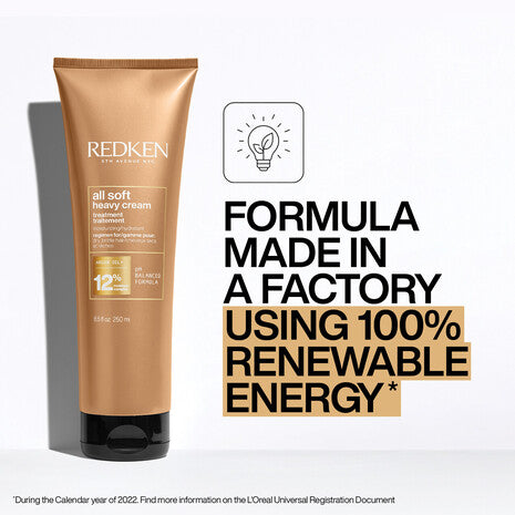 Mascarilla Redken All Soft Heavy Cream tratamiento intensivo para cabello seco con fórmula sostenible