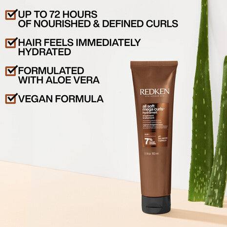 Crema Redken All Soft Mega Curls Hydramelt vegana con aloe vera para hidratar, nutrir y definir rizos