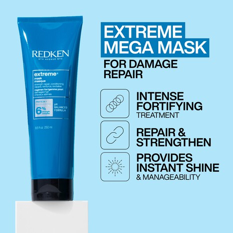 Mascarilla Redken Extreme para reparar el daño y aportar brillo instantáneo al cabello