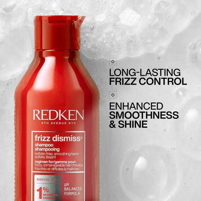 Shampoo sin sulfatos Redken Frizz Dismiss anti-frizz para suavizar y controlar el cabello con frizz
