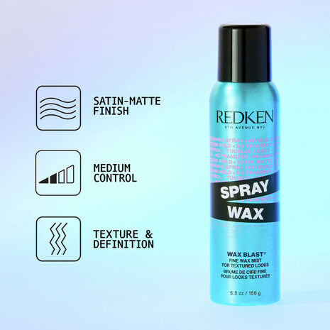 Spray Redken Spray Wax para dar textura invisible, acabado satinado mate y control medio