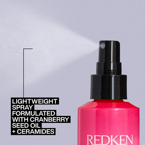 Spray térmico ligero Redken Thermal Spray 11 de fijación baja con aceite de semilla de arándano y ceramidas