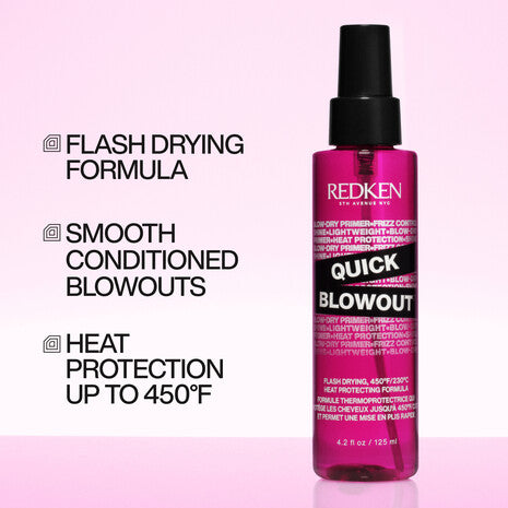 Spray Redken Quick Blowout para secado rápido, protección térmica y acabado suave