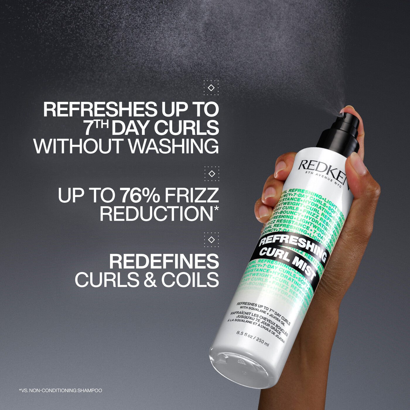 Spray Redken All Soft Mega Curls Curl Mist para definir, hidratar y aportar brillo a los rizos